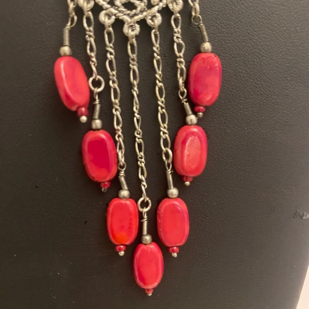 Elegant Dark Red Chandelier Earrings